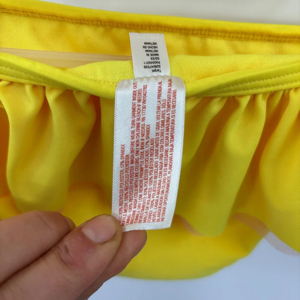 Cat & Jack Butterfly Swimsuit Kids 5T Yellow Ruffle Two Piece Bikini Summer Pool
